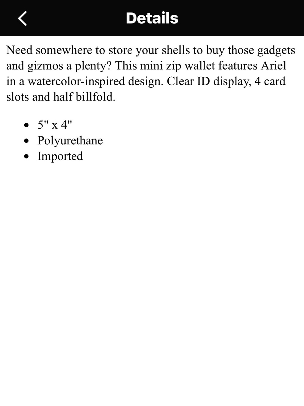 Loungefly Disney The Little Mermaid Ariel Mini Zip Wallet - Picture 5 of 8
